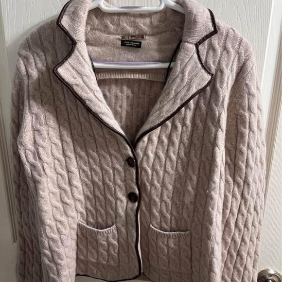 Massimo Dutti cashmere cardigan (Oatmeal) (L-XL) - Picture 5 of 6